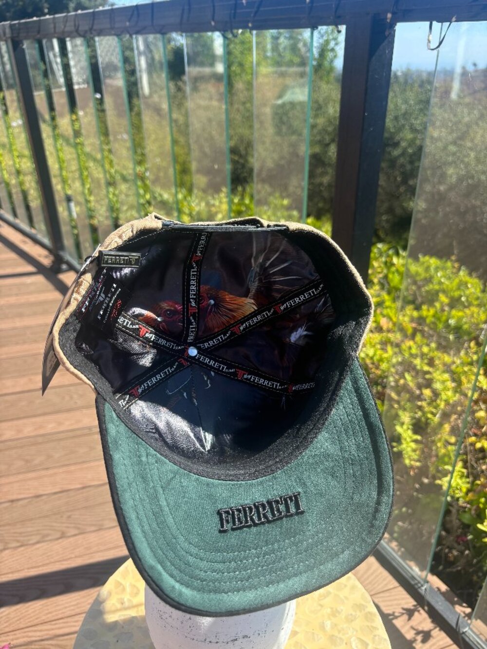 GORRA DE DOBLE GALLOS / FERRETI HATS DOUBLE ROOSTER PREMIUM FT180 BEIGE